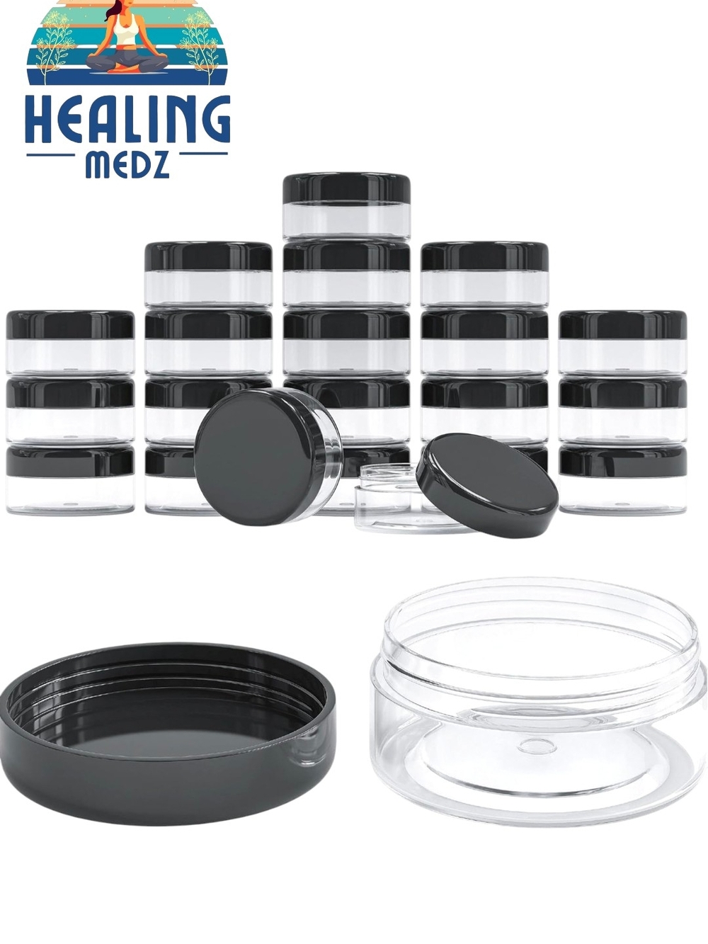 100pcs 5Grams Plastic Containers with Lids 100 pieces BPA Free Sample Containers